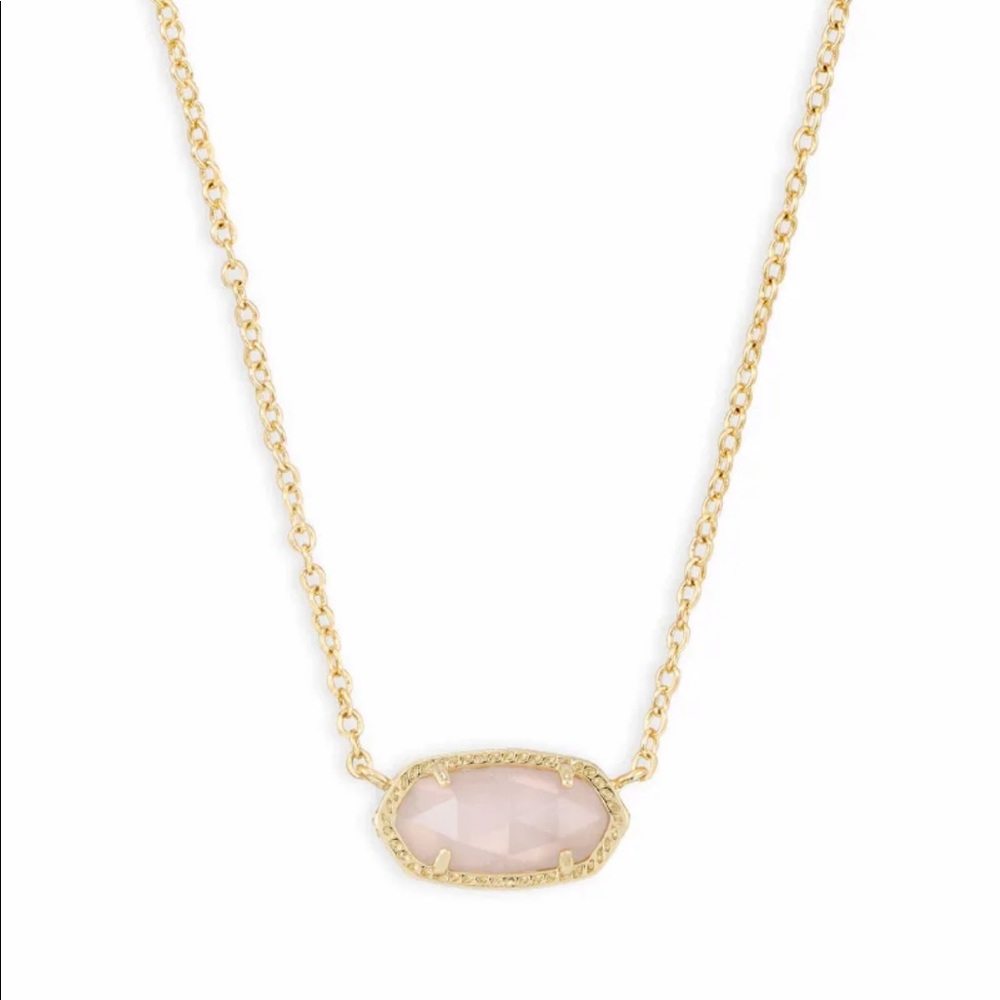 Kendra Scott Elisa Pendant Necklace In Rose Quartz